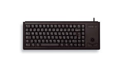 CHERRY Compact Keyboard G84-4400, internationale indeling, QWERTY-toetsenbord, bedraad toetsenbord, mechanisch toetsenbord, geïntegreerde optische trackball plus 2 muisknoppen, zwart