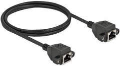 DeLOCK Cat6A S/FTP Netwerk Verlengkabel - RJ45 Bus naar Bus - 1 meter - Zwart