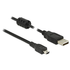 DeLOCK USB 2.0 Kabel Type-A naar Mini-B - 1,5 meter - Zwart