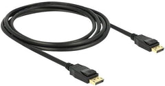 Delock Kabel DisplayPort 1.2 stekker met 20-pins > DisplayPort-stekker 4K, 3840 x 2160 @ 60 Hz, 21,6 Gb/s, contacten met goudlaag en afgeschermde kabel 2,0 meter, zwart