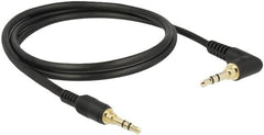 DeLOCK 3.5 mm Jack Audiokabel - 3-pins Haaks naar Recht - 1 Meter - Zwart