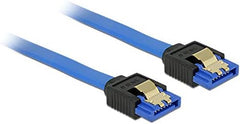 DeLOCK 84976 SATA III Kabel 6 Gb/s - 10 cm - Recht naar Recht - Blauw
