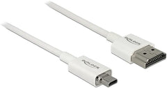 DeLOCK 85149 HDMI naar Micro HDMI Kabel - 4K 60Hz - 1 Meter - Wit