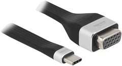 DeLOCK USB-C naar VGA Adapterkabel - Flexibele FPC Lintkabel - 13 cm