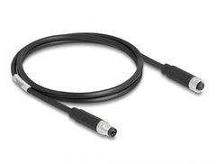 DeLOCK M8 Kabel A-Gecodeerd - 4-Pins Male naar Female - PUR (TPU) - 1 meter