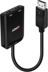 Lindy DisplayPort naar 2-Poorts HDMI MST Hub - Dual 4K 30Hz Splitter