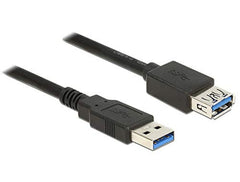DeLOCK USB 3.0 Type-A Verlengkabel - Male naar Female - 1,5 meter - Zwart