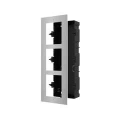 Hikvision DS-KD-ACF3/S Inbouwframe voor 3 Intercom Modules - RVS