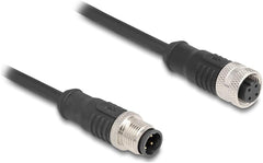 DeLOCK M12 Kabel D-gecodeerd 4-pins M/V - PVC - 5 meter