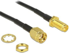 DeLOCK RP-SMA Stekker naar RP-SMA Inbouwbus Kabel - 20 cm