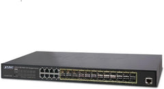 Planet L2+/L4 24-Poorts SFP Managed Switch met 8 Shared Gigabit RJ45-poorten