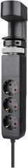 Neomounts DS22-840BL6 Bureau Stekkerdoos met Klem - 3x 230V, USB-C & USB-A - Zwart