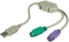 MicroConnect USB-A naar 2x PS/2 Adapterkabel - 0,3m