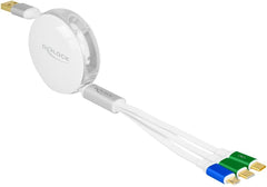 DeLOCK 85358 2-in-1 USB-kabel - USB-A naar USB-C en Micro-USB - 1.13m - Wit
