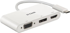 D-Link DUB-V310 3-in-1 USB-C Video Adapter - HDMI, DisplayPort & VGA - Wit
