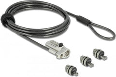 DeLOCK 20677 Universele Laptop Beveiligingskabel met Cijferslot - 3-in-1