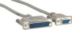 MicroConnect IBM029B Seriële Modemkabel - DB9 naar DB25 - 3 meter - Grijs