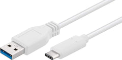 MicroConnect USB3.1CA2W USB-A naar USB-C Kabel - USB 3.0 - 5 Gbps - 2m - Wit
