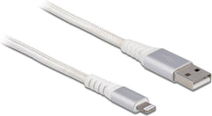 Delock USB naar Lightning Laad- en Datakabel Kevlar - 3m - Wit