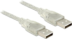 DeLOCK USB 2.0 Type-A naar Type-A Kabel - 3 meter - Transparant