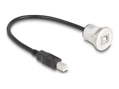 DeLOCK USB 2.0 Type-B Inbouw Stopcontact met Kabel - Aluminium - 30 cm