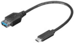 MicroConnect USB-C naar USB-A Adapterkabel - USB 3.1 Gen 1 - 0,2 m - Zwart