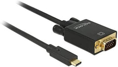 DeLOCK 85261 USB-C naar VGA Kabel - Full HD 1080p - 1 meter - Zwart