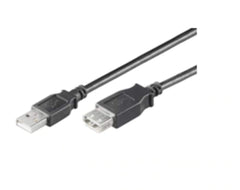 MicroConnect USB 2.0 Verlengkabel - USB-A Male naar USB-A Female - 0,3m - Zwart