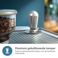 Philips Barista Brew Semi Automatische Espressomachine - Enkele & Dubbele Espresso + Americano-knop, 250g Bonenreservoir, Intuïtieve begeleiding, Gekalibreerde tamper, Zilver Metaal (PSA3218/01)