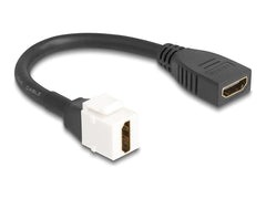 DeLOCK Keystone HDMI Kabel Vrouwelijk naar Vrouwelijk - 8K 60Hz - 20 cm - Zwart