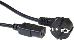 ACT AK5127 Voedingskabel - Schuko CEE 7/7 Haaks naar C13 - 10 meter - Zwart