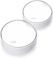 TP-Link Deco X50-PoE Wi-Fi 6 Mesh WLAN-set (2 stuks), AX3000 dual-band router & repeater (ondersteunt PoE en DC-voeding, 2,5 Gbps poort, bereik tot 420 m², WPA3, ideaal voor grote woningen) wit
