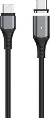 eSTUFF Infinite (GRS) magnetische USB-C - C 2.0 kabel PD100W 480 Mbps, W129014492 (- C 2.0 kabel PD100W 480 Mbps 2,0m Zwart. 2 x USB-C Tips inbegrepen.)