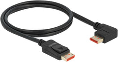 Delock DisplayPort kabel stekker recht naar stekker 90° links hoek 1 m