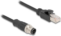 DeLOCK M12 D-Coded (4-Pin) naar RJ45 Netwerkkabel - PVC - 1 meter