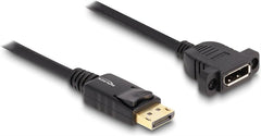 Delock DisplayPort 1.4 Inbouwkabel - Stekker naar Bus - 8K 30Hz - 1 m - Zwart