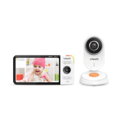 VTech De Wide View HD Video Babyfoon - 5'' Ultra Flat HD scherm - Nachtlampje en slaapliedjes 720p - FR-versie, Wit