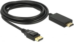 Kabel Displayport 1.2 stekker > HDMI-A stekker 3 m zwart 4K Delock