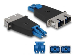 DeLOCK Optical Fiber Hybrid Coupler LC Duplex male to SC Duplex female blue