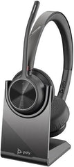 Plantronics Poly - draadloze Voyager 4320 UC-headset met laadstation (Plantronics) – hoofdtelefoon met microfoonarm – USB-A-bluetooth-adapter – compatibel met teams, zoom en meer, zwart