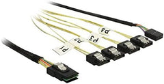 DELOCK kabel mini SAS SFF-8087 > 4 x SATA 7-Pin Reverse + zijband 1 m