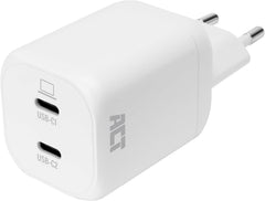 ACT AC2175 USB-C Snellader 100W - Dual Port - GaN PD 3.2 - Wit