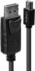 LINDY Mini DisplayPort naar DisplayPort Kabel 1.2 - 4K UHD - 2 Meter - Zwart