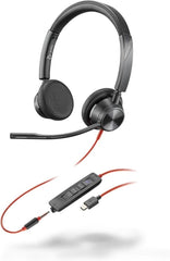 Poly Blackwire 3325 Stereo Headset USB-C met 3.5mm & USB-A Adapter (Teams)