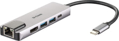 D-Link DUB-M520 5-in-1 USB-C Hub - 4K HDMI - Gigabit LAN - 60W PD