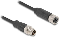 DeLOCK M12 Kabel X-Coded 8-Pin Mannelijk naar Vrouwelijk PVC - 1 meter