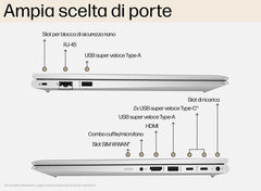 HP Probook 455 G10 Notebook, zilver van aluminium, RAM 24 GB, SSD 1256 GB, SSD, 15,6 inch, Full HD-display 15,6 inch, CPU Amd Ryzen 5 7530U met 4,6 GHz, vingerprint, Win11 Pro, wifi-muis