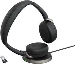Jabra Evolve2 65 Flex Draadloze Headset met Hybride ANC & Oplaadstation - Zwart