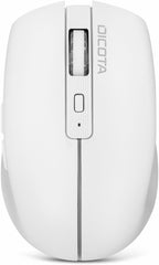 Dicota Notebook - muis - 5 toetsen - draadloos - 2.4 GHz, Bluetooth - draadloze ontvanger (USB) - wit