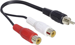 DeLOCK 84493 Cinch RCA Y-Kabel - 2x Cinch Female naar 1x RCA Male - 0,2 m